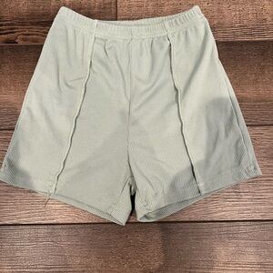 Kid’s Ribbed Light Green Shorts